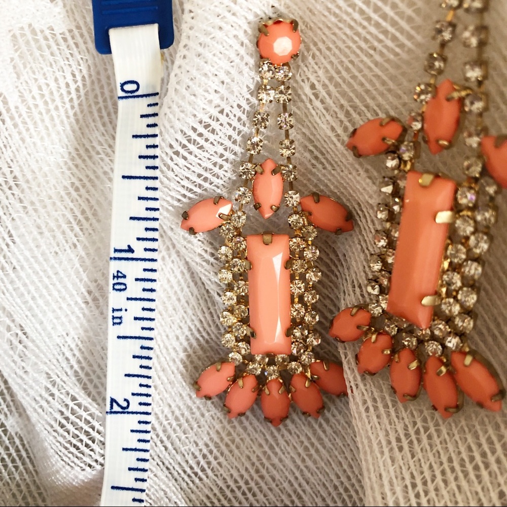 Gold and Orange Crystal Earrings